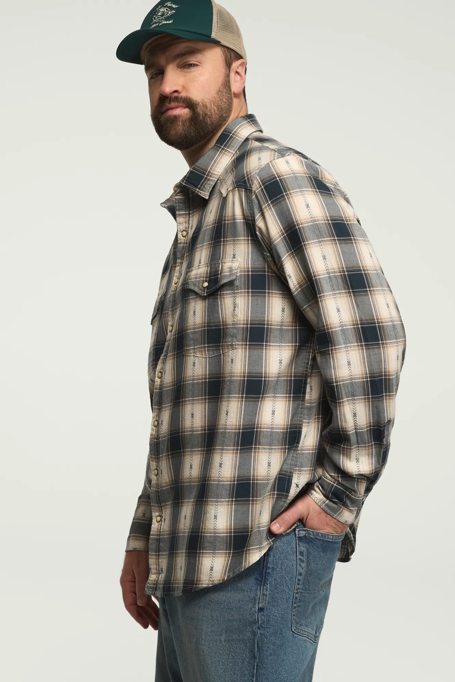 BIG AND TALL LONG SLEEVE DOBBY WESTERN, image 4