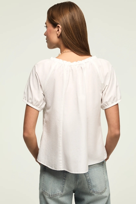 SHORT SLEEVE TIE NECK BLOUSE, image 3
