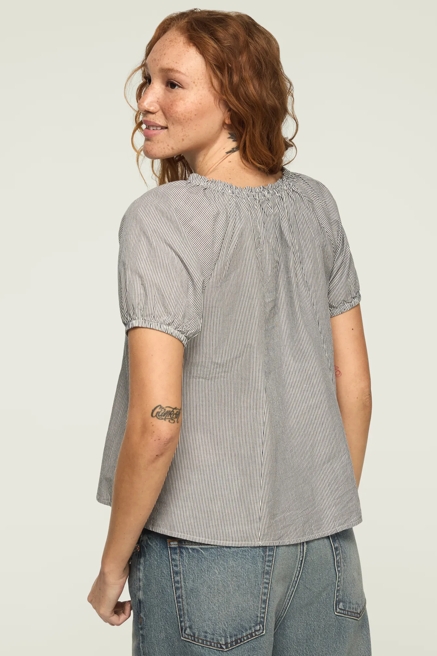 SHORT SLEEVE TIE NECK BLOUSE, image 3
