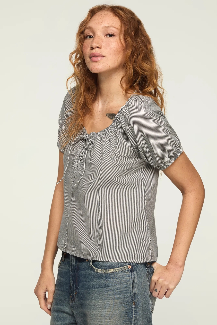 SHORT SLEEVE TIE NECK BLOUSE, image 4