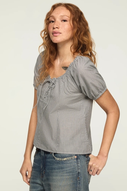 SHORT SLEEVE TIE NECK BLOUSE, image 4