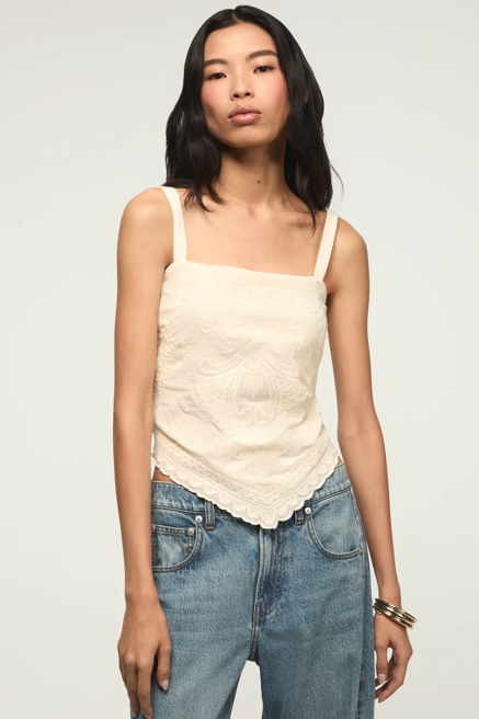FESTIVAL EMBROIDERED HALTER TOP, image 1