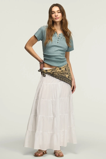 EMBROIDERED YOKE HENLEY TEE, image 2