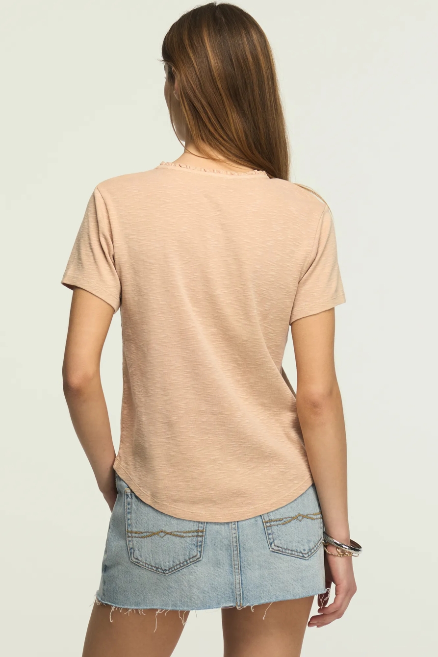 EMBROIDERED YOKE HENLEY TEE, image 3