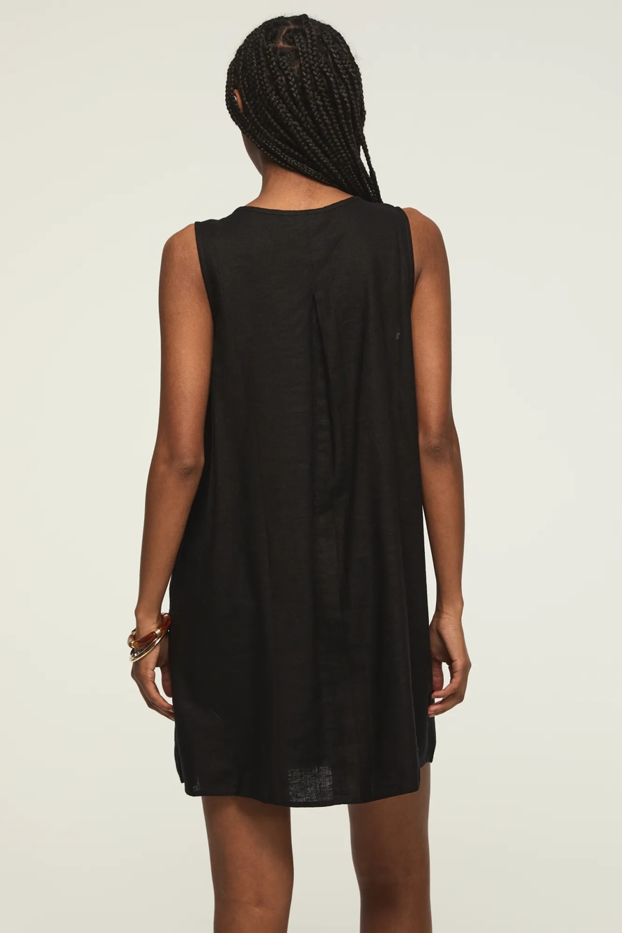 PLEATED TIE NECK MINI DRESS, image 3