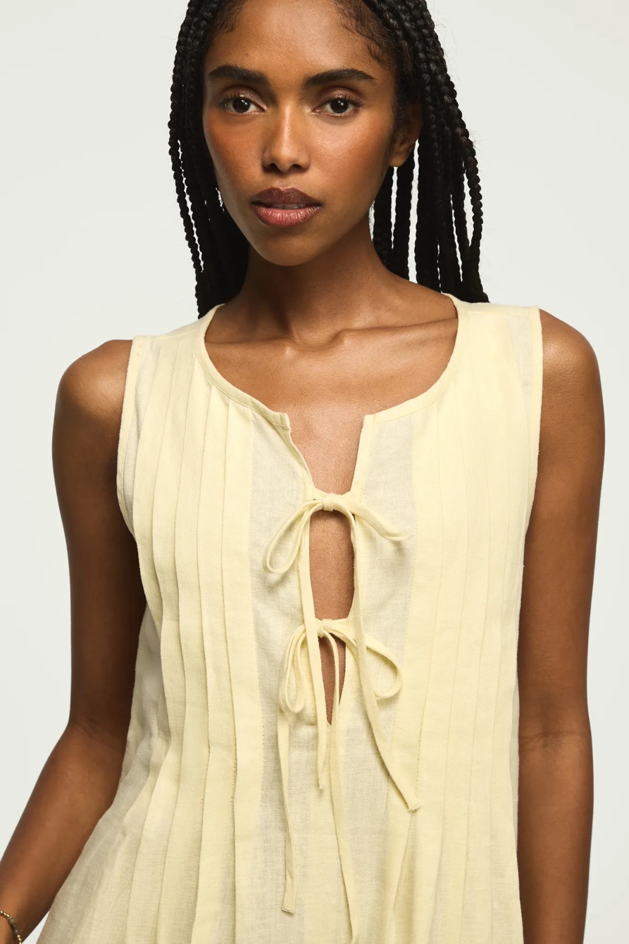 PLEATED TIE NECK MINI DRESS, image 2