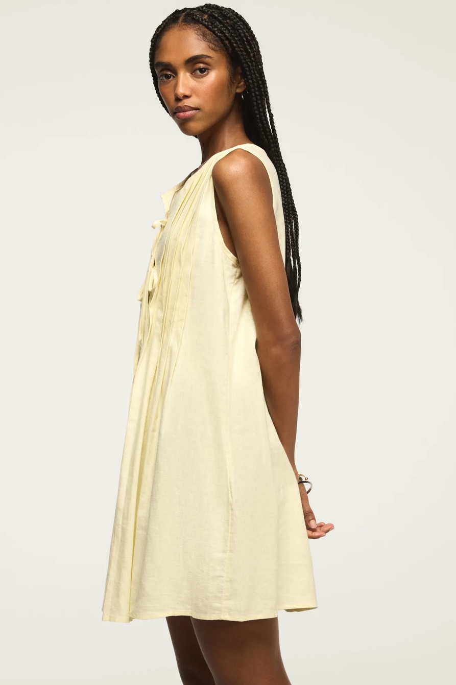 PLEATED TIE NECK MINI DRESS, image 4