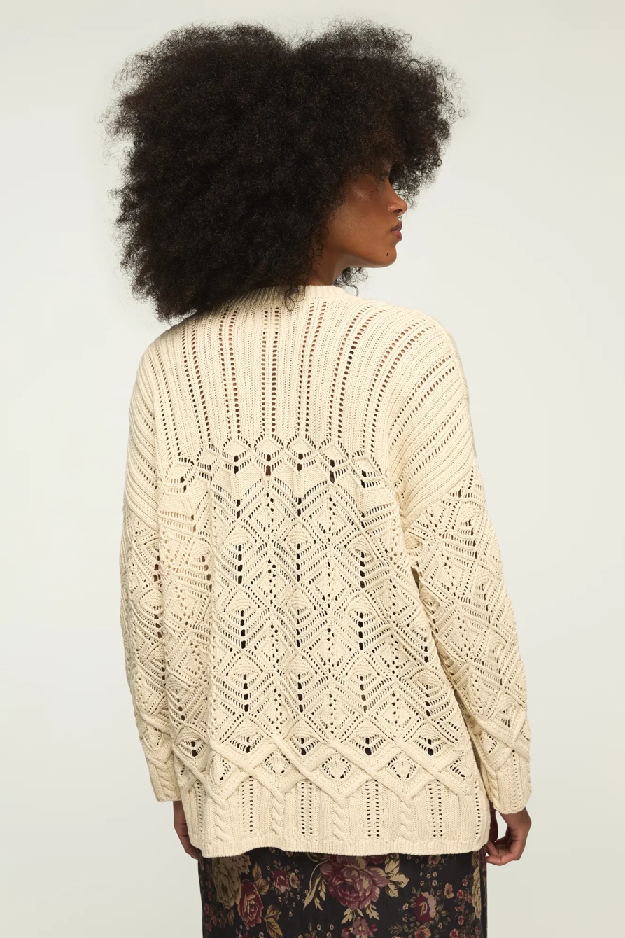 MIXED STITCH CARDIGAN SWEATER, image 3