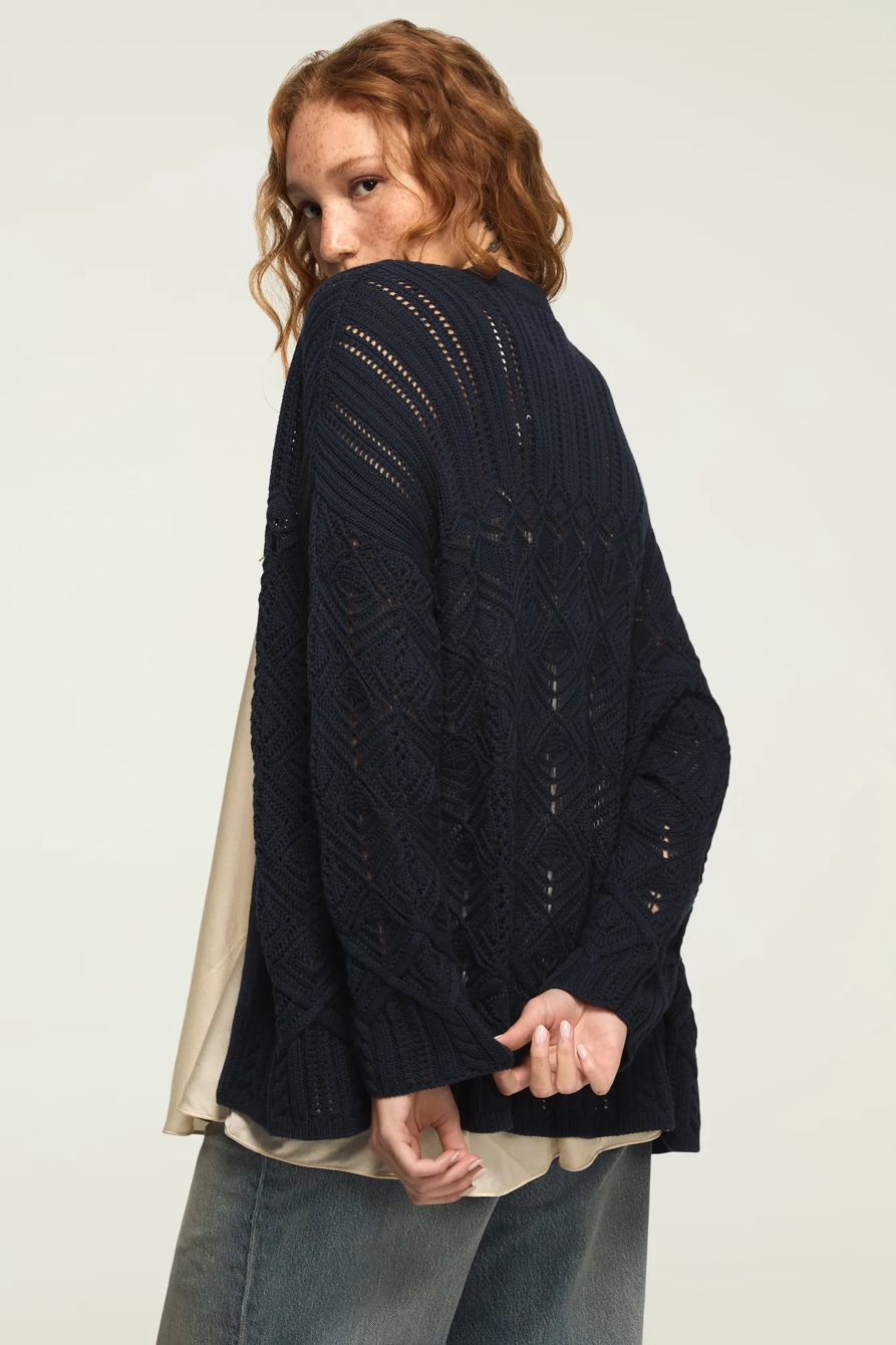 MIXED STITCH CARDIGAN SWEATER, image 3