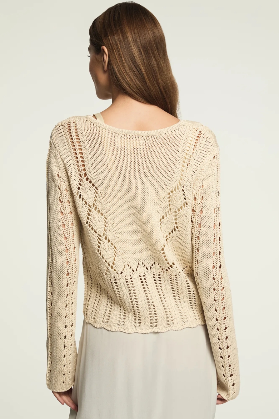 POINTELLE CROPPED CARDIGAN, image 4