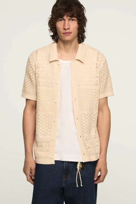 GRANNY SQUARE BUTTON DOWN SWEATER, image 1