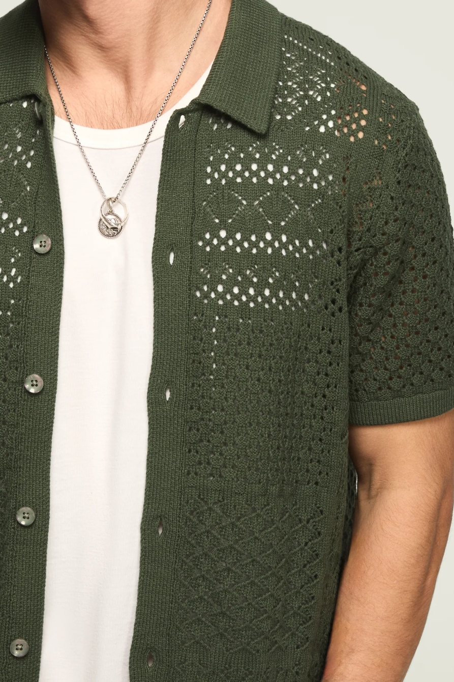 GRANNY SQUARE BUTTON DOWN SWEATER, image 2