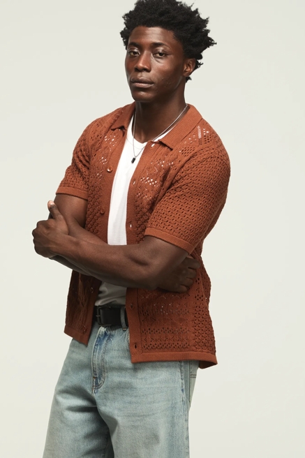 GRANNY SQUARE BUTTON DOWN SWEATER, image 4