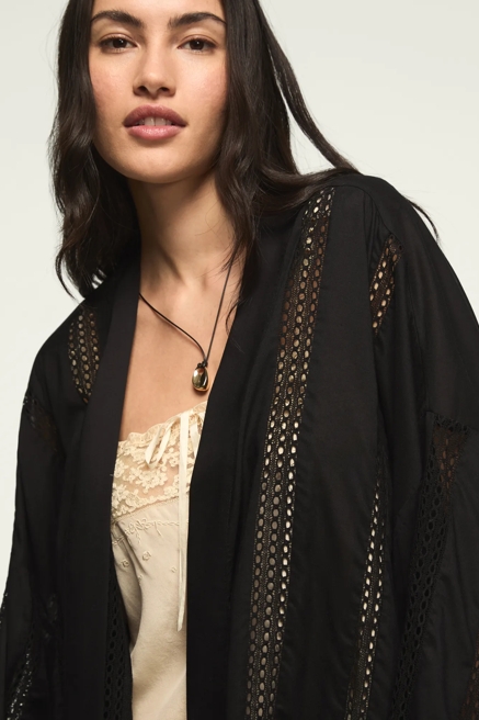 LACE TRIMMED KIMONO, image 2