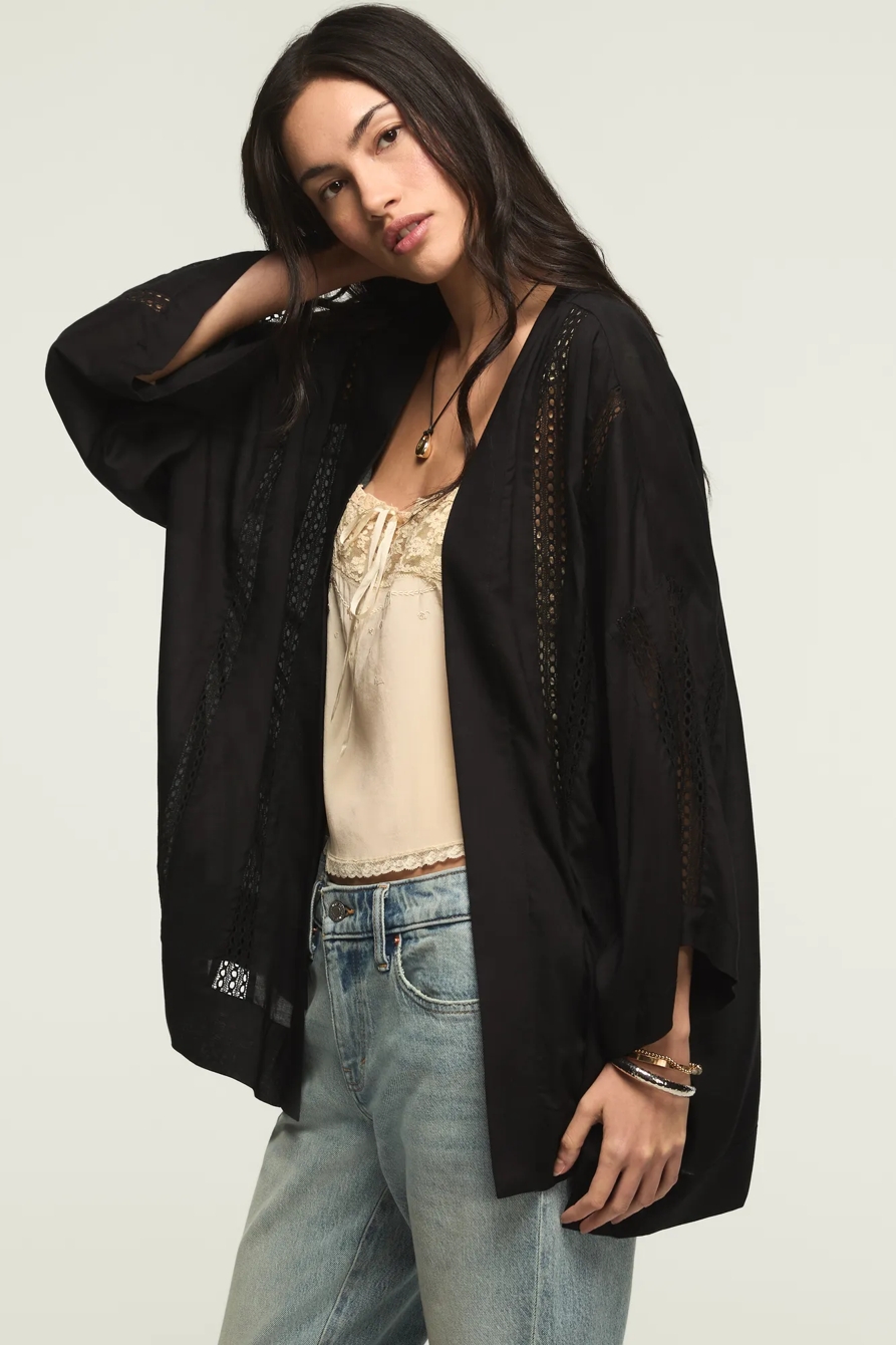 LACE TRIMMED KIMONO, image 4
