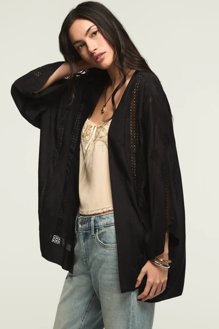 LACE TRIMMED KIMONO, image 4
