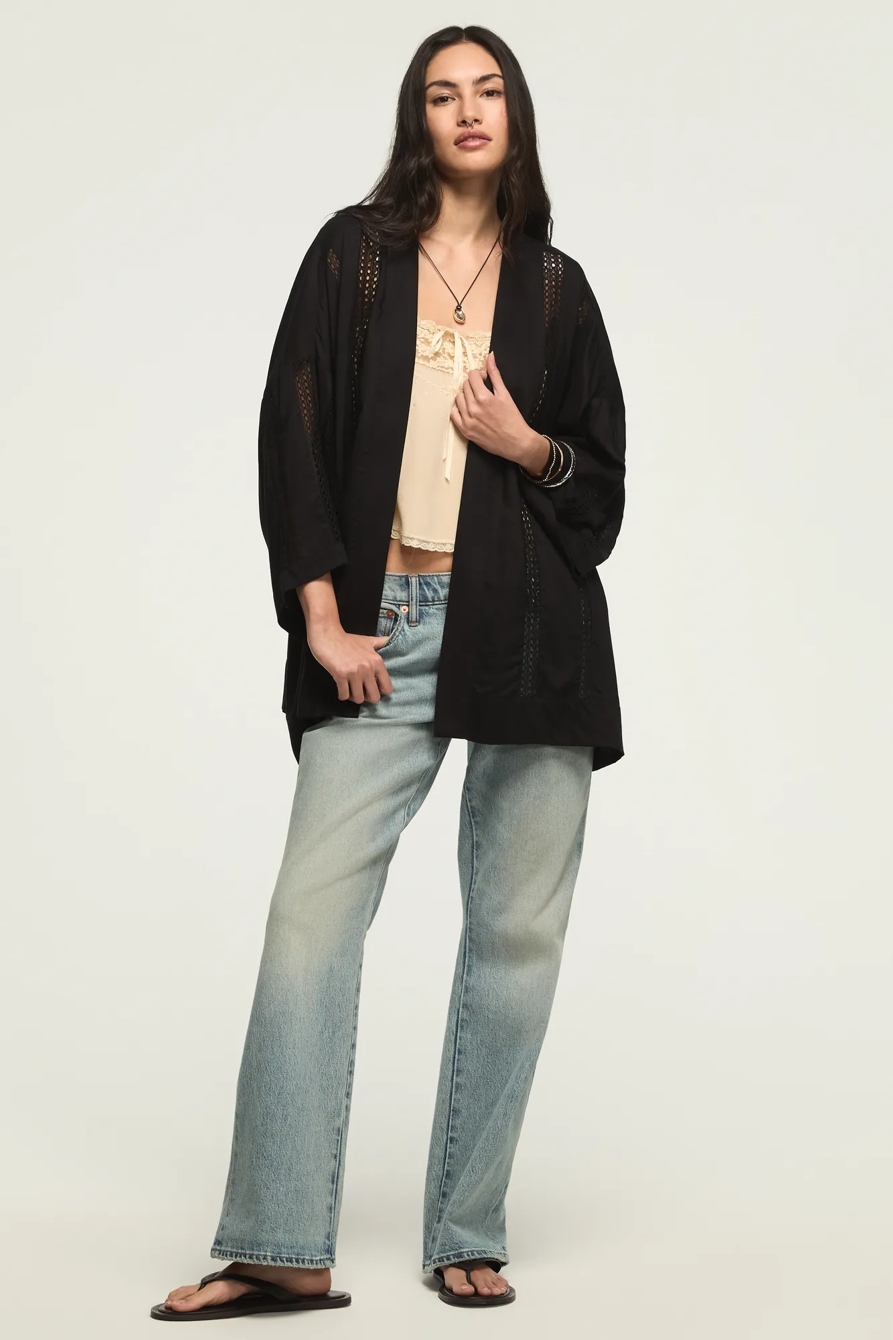 LACE TRIMMED KIMONO, image 5