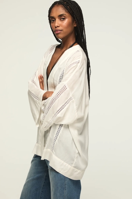 LACE TRIMMED KIMONO, image 4