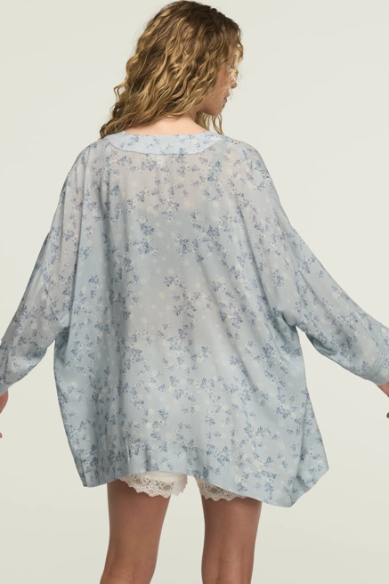 LACE TRIMMED KIMONO, image 3