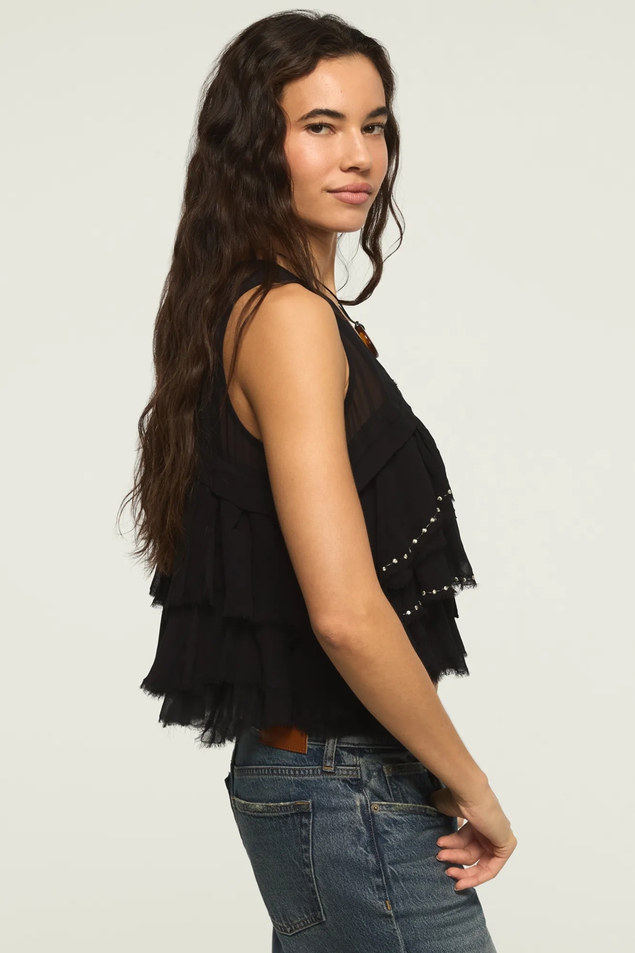 FESTIVAL STUDDED RUFFLE VEST, image 4
