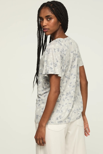 SANDWASH FLUTTER SLEEVE HENLEY TOP, image 3