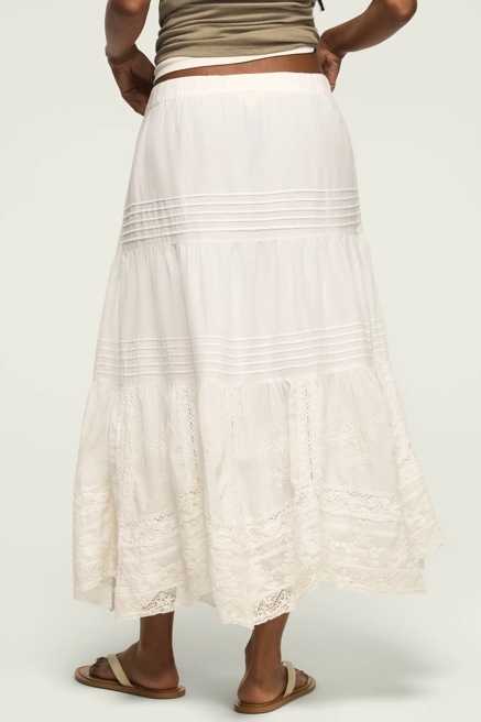 LACE TRIM MIX MIDI SKIRT, image 3