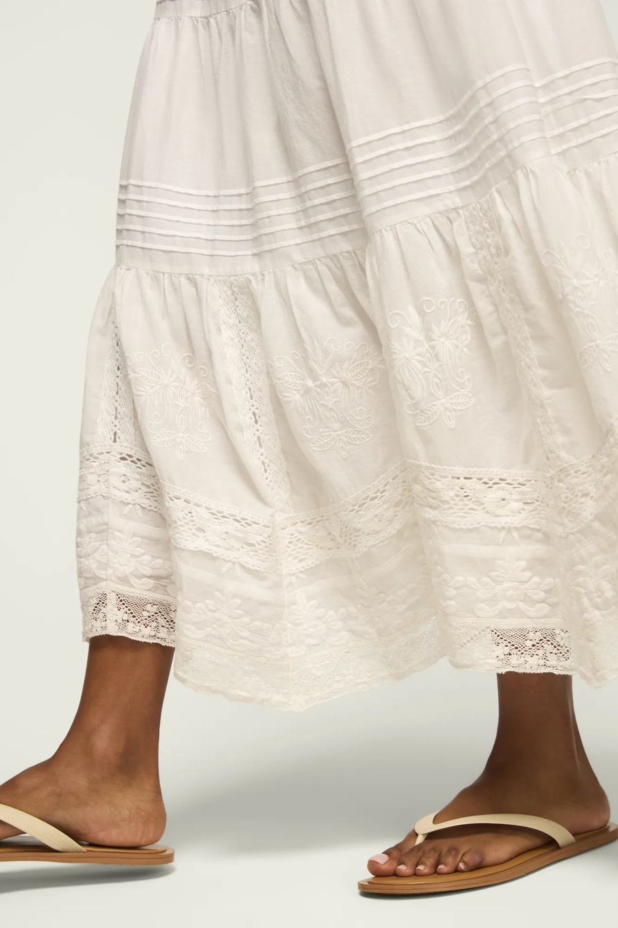 LACE TRIM MIX MIDI SKIRT, image 5