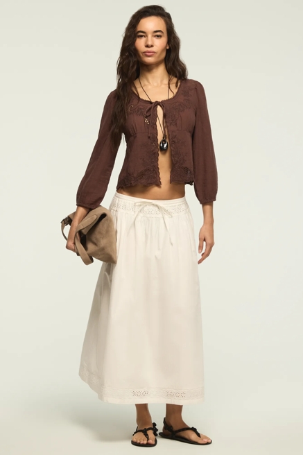 SCHIFFLEY TRIMMED MIDI SKIRT, image 1