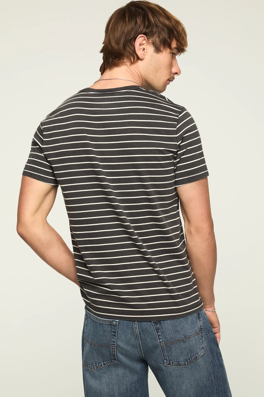 STRIPED SHORT SLEEVE SUPIMA CREW NECK TEE, image 3