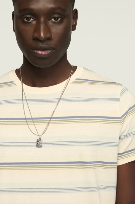 STRIPED SHORT SLEEVE SUPIMA CREW NECK TEE, image 2