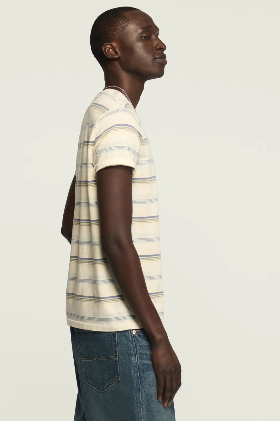STRIPED SHORT SLEEVE SUPIMA CREW NECK TEE, image 4