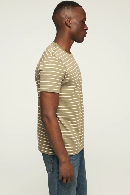 STRIPED SHORT SLEEVE SUPIMA CREW NECK TEE, image 4