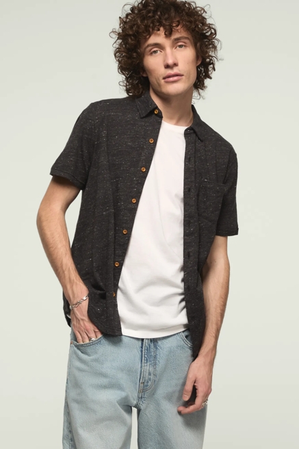 LINEN KNIT BUTTON UP SHIRT, image 2