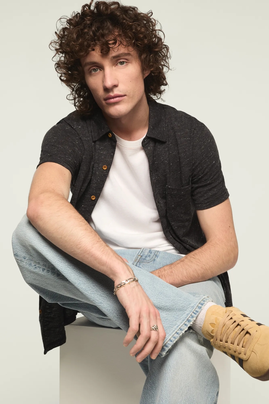 LINEN KNIT BUTTON UP SHIRT, image 5