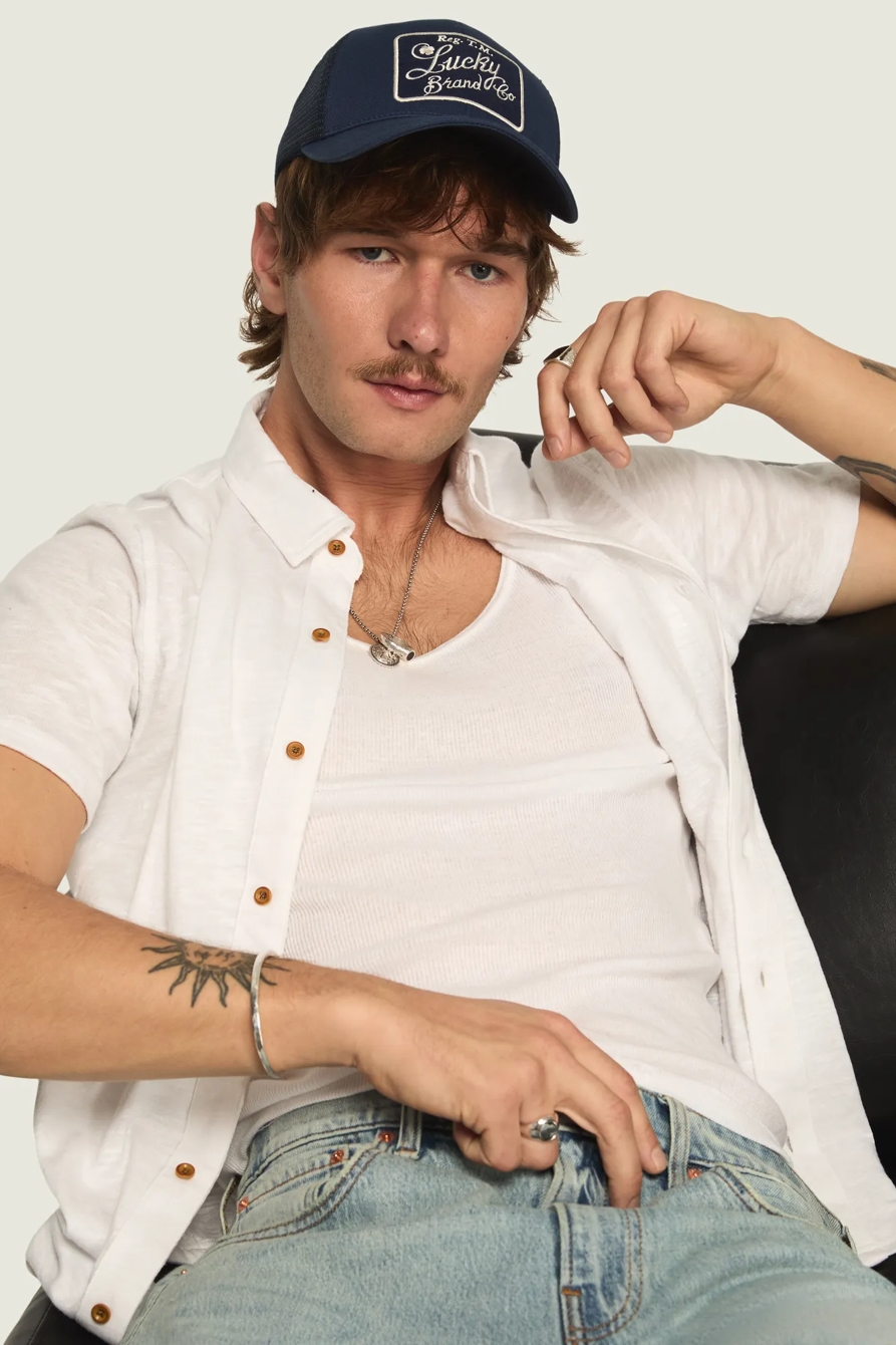 LINEN KNIT BUTTON UP SHIRT, image 2