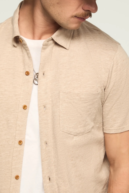 LINEN KNIT BUTTON UP SHIRT, image 2