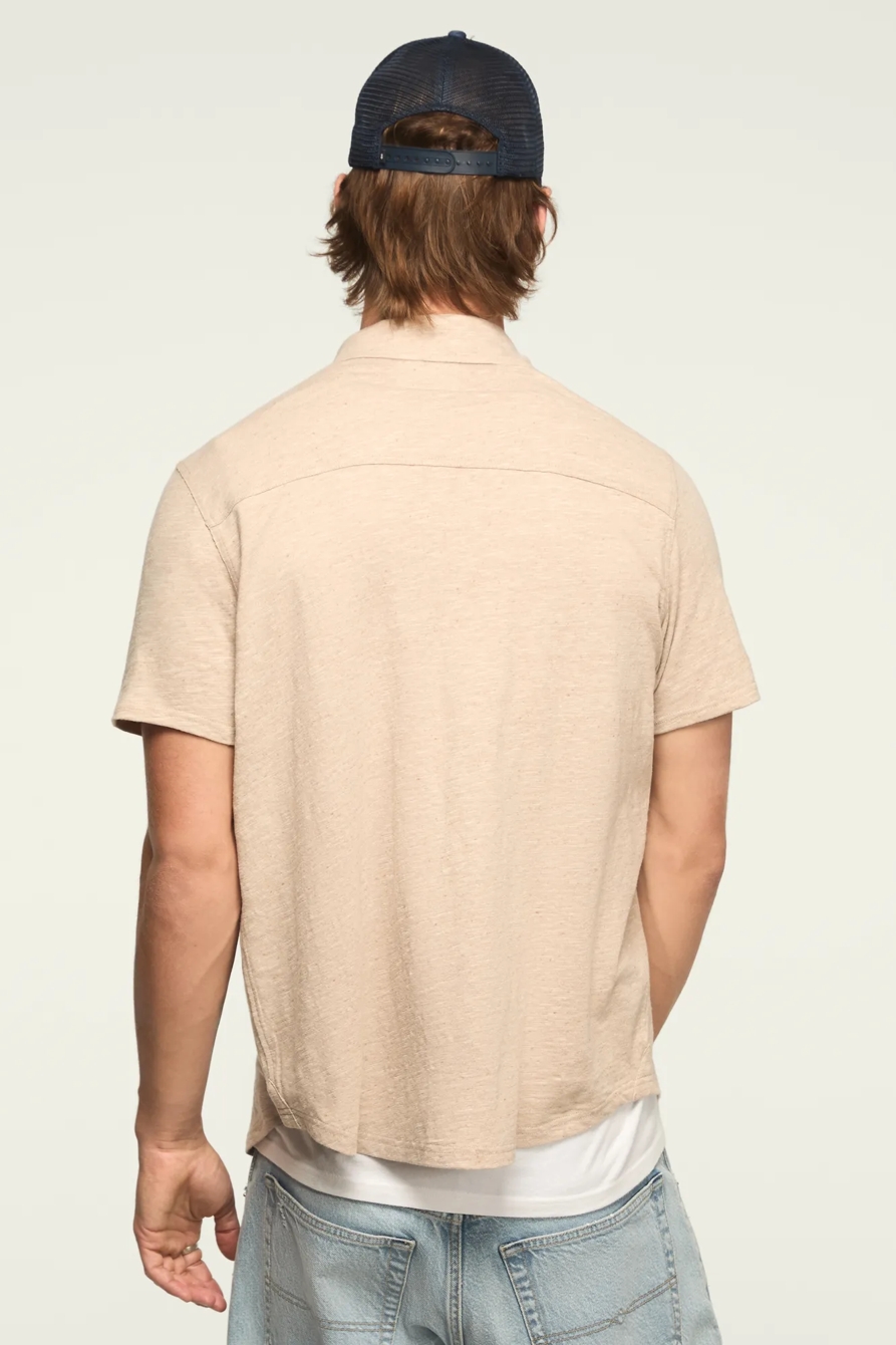 LINEN KNIT BUTTON UP SHIRT, image 3