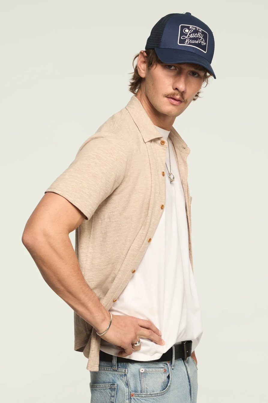 LINEN KNIT BUTTON UP SHIRT, image 4