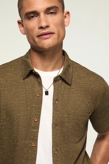 LINEN KNIT BUTTON UP SHIRT, image 2