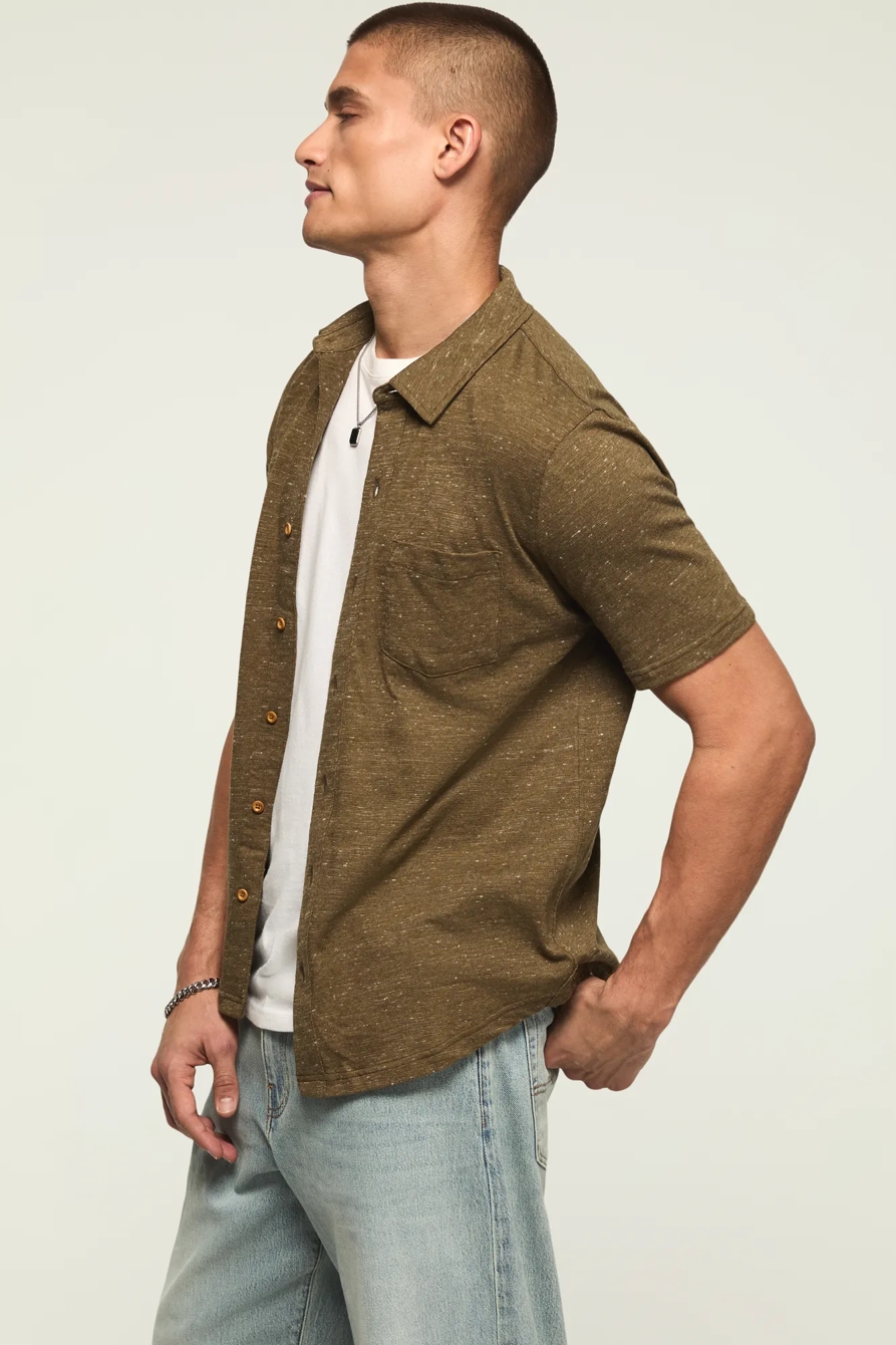 LINEN KNIT BUTTON UP SHIRT, image 4