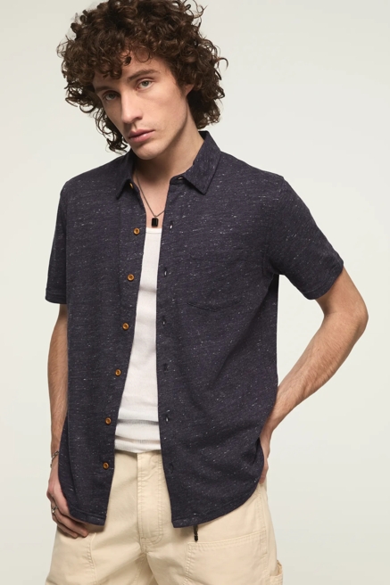 LINEN KNIT BUTTON UP SHIRT, image 2