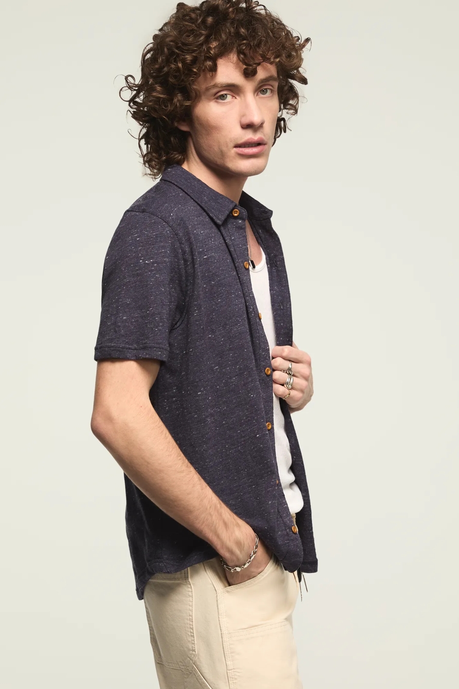 LINEN KNIT BUTTON UP SHIRT, image 4