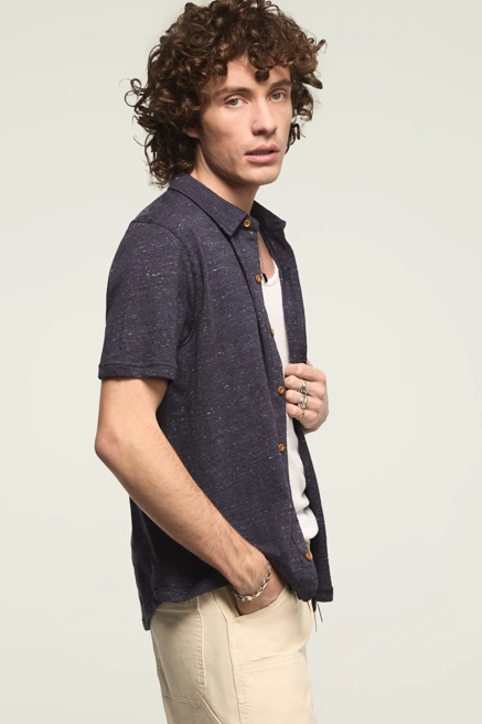 LINEN KNIT BUTTON UP SHIRT, image 4