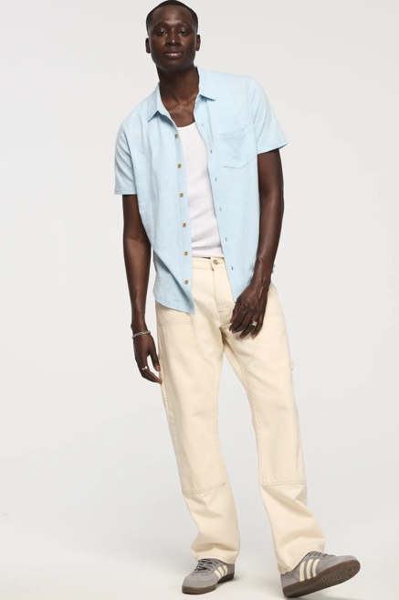 LINEN KNIT BUTTON UP SHIRT, image 2