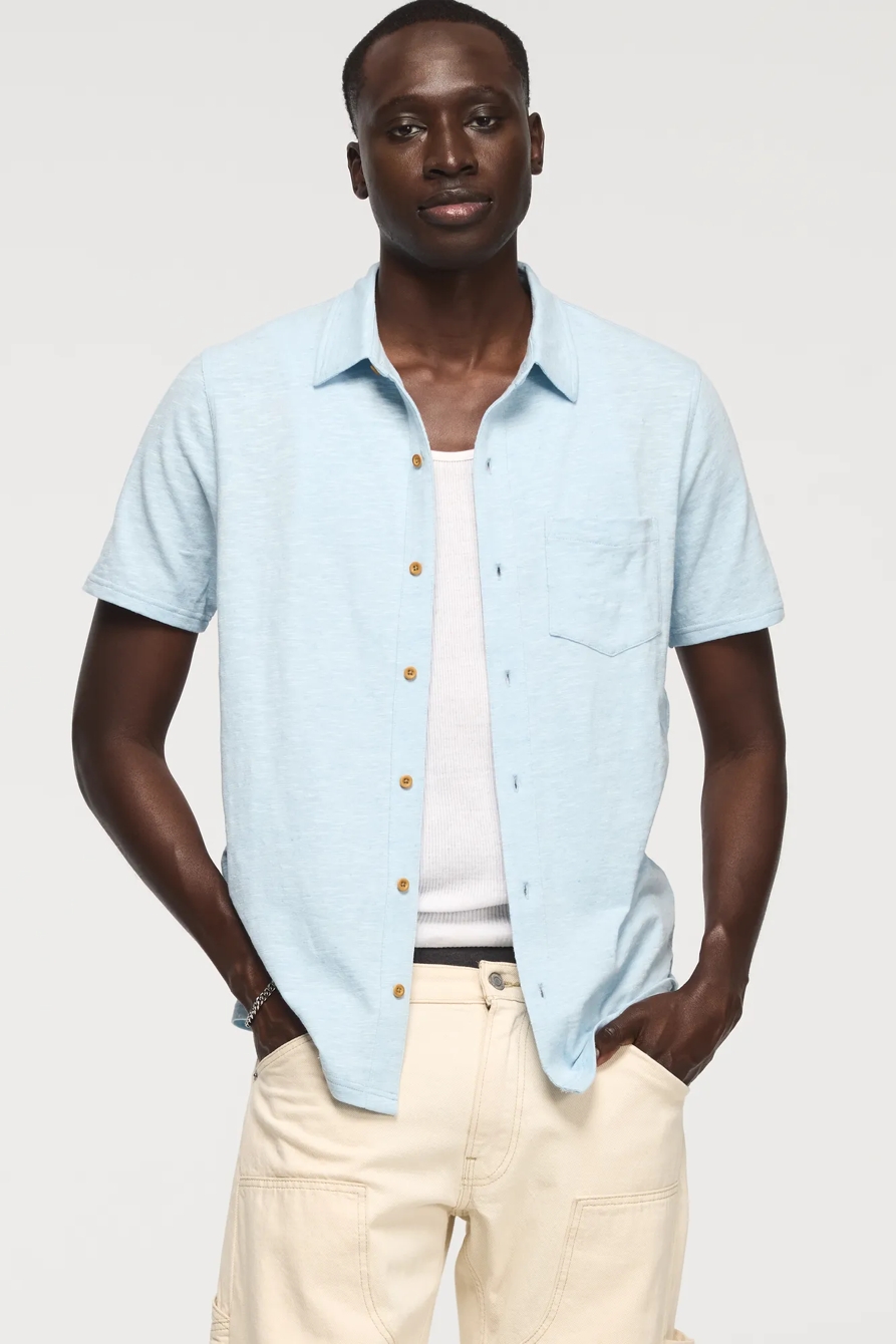 LINEN KNIT BUTTON UP SHIRT, image 5