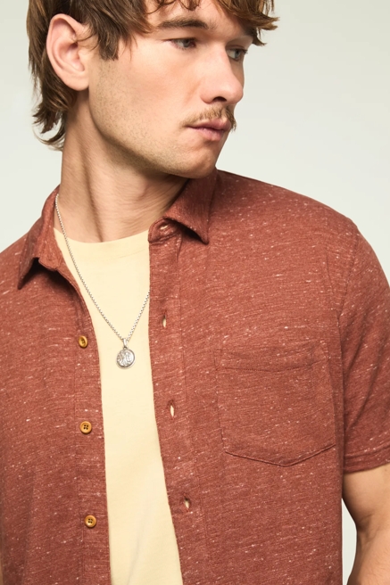 LINEN KNIT BUTTON UP SHIRT, image 2