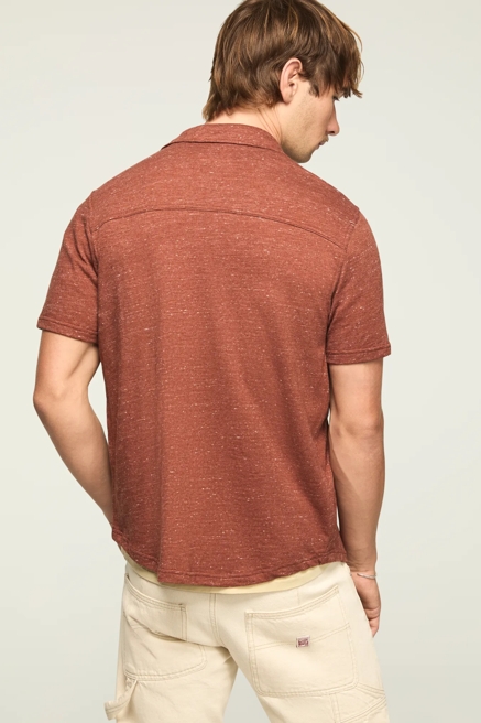 LINEN KNIT BUTTON UP SHIRT, image 3