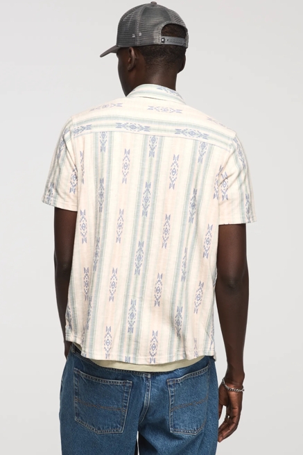 STRIPED LINEN SHORT SLEEVE BUTTON UP SHIRT, image 3