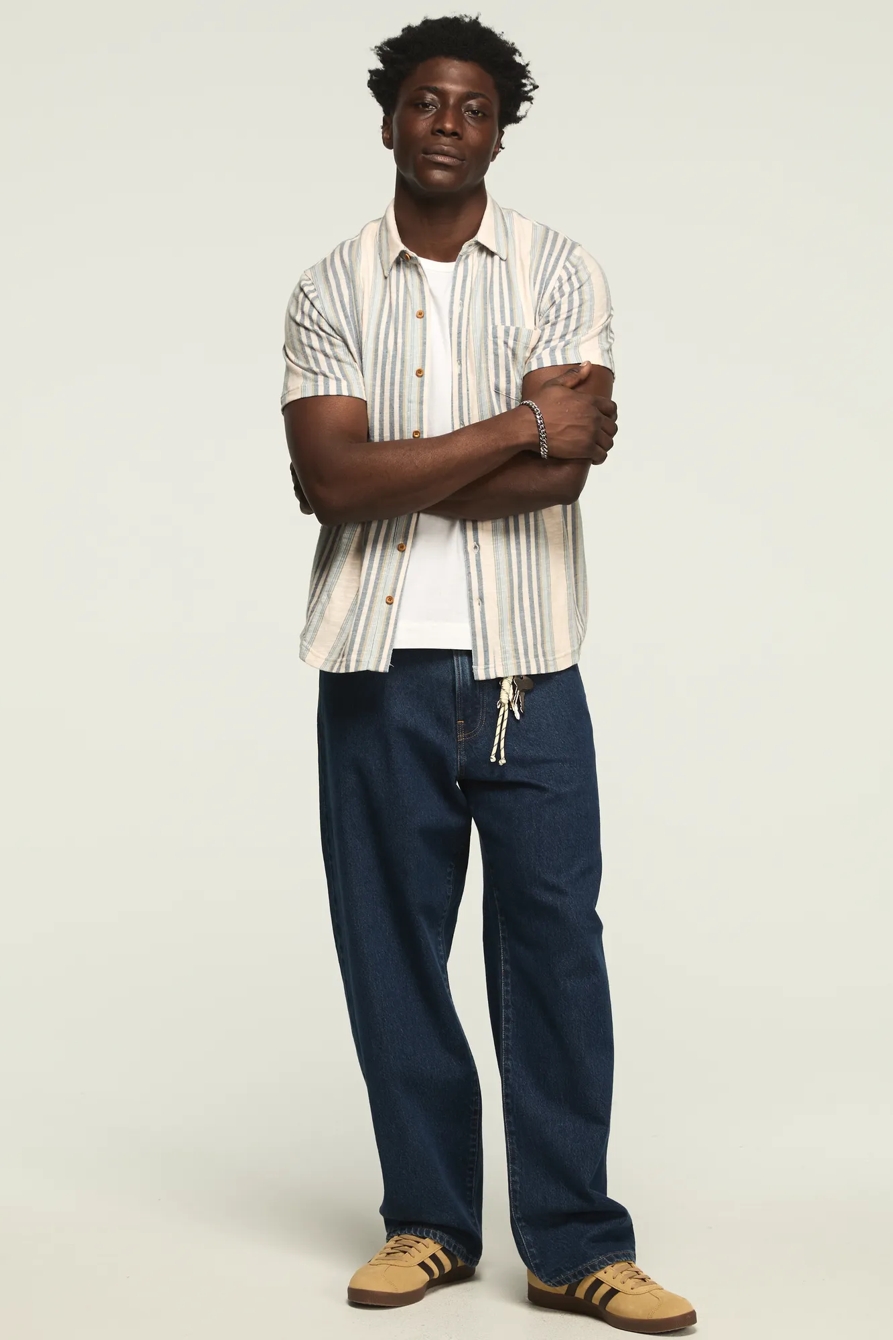 SOUTHWESTERN LINEN SHORT SLEEVE BUTTON UP SHIRT, image 5