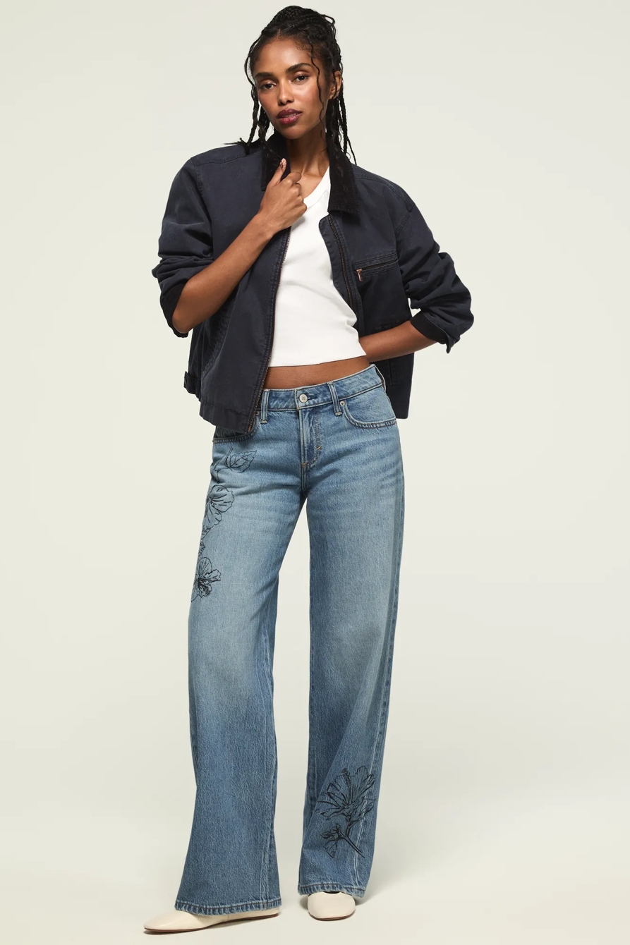 EMBROIDERED BAGGY WIDE LEG, image 2